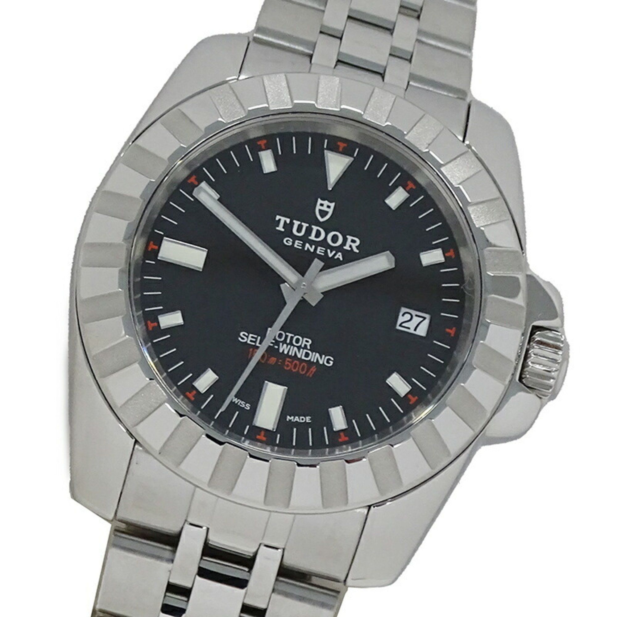 Tudor TUDOR 20010 Sports Collection Watch Men's Date Automatic AT Stainless Steel SS Silver Black Po