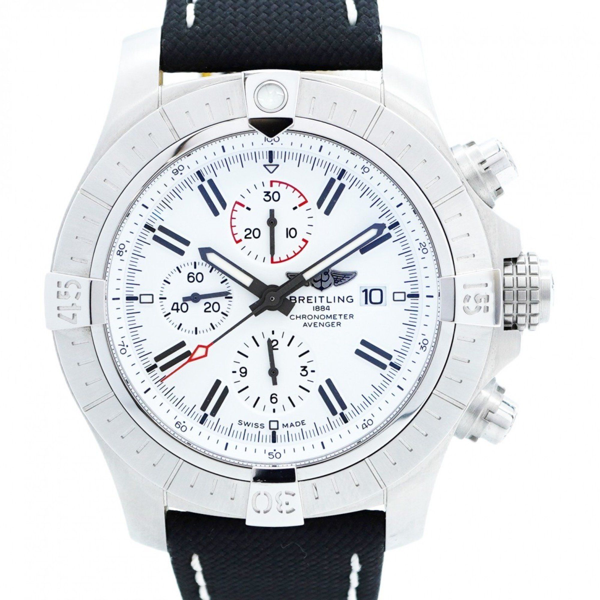 Breitling Avenger A13375 White Dial Men's Watch