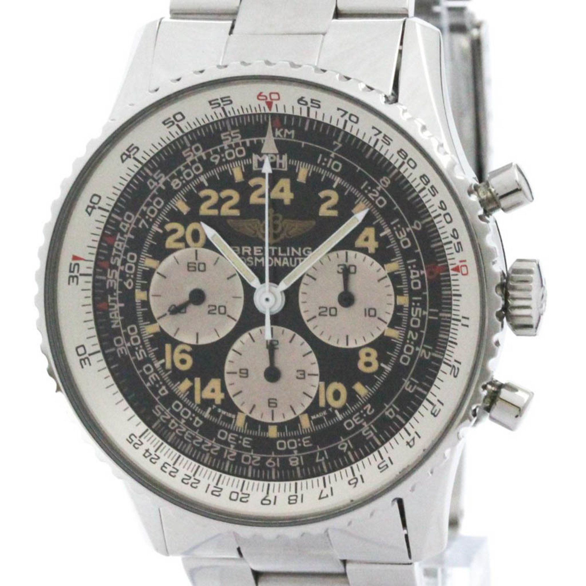 Polished BREITLING Navitimer Cosmonaute Steel Hand-winding Watch A12019