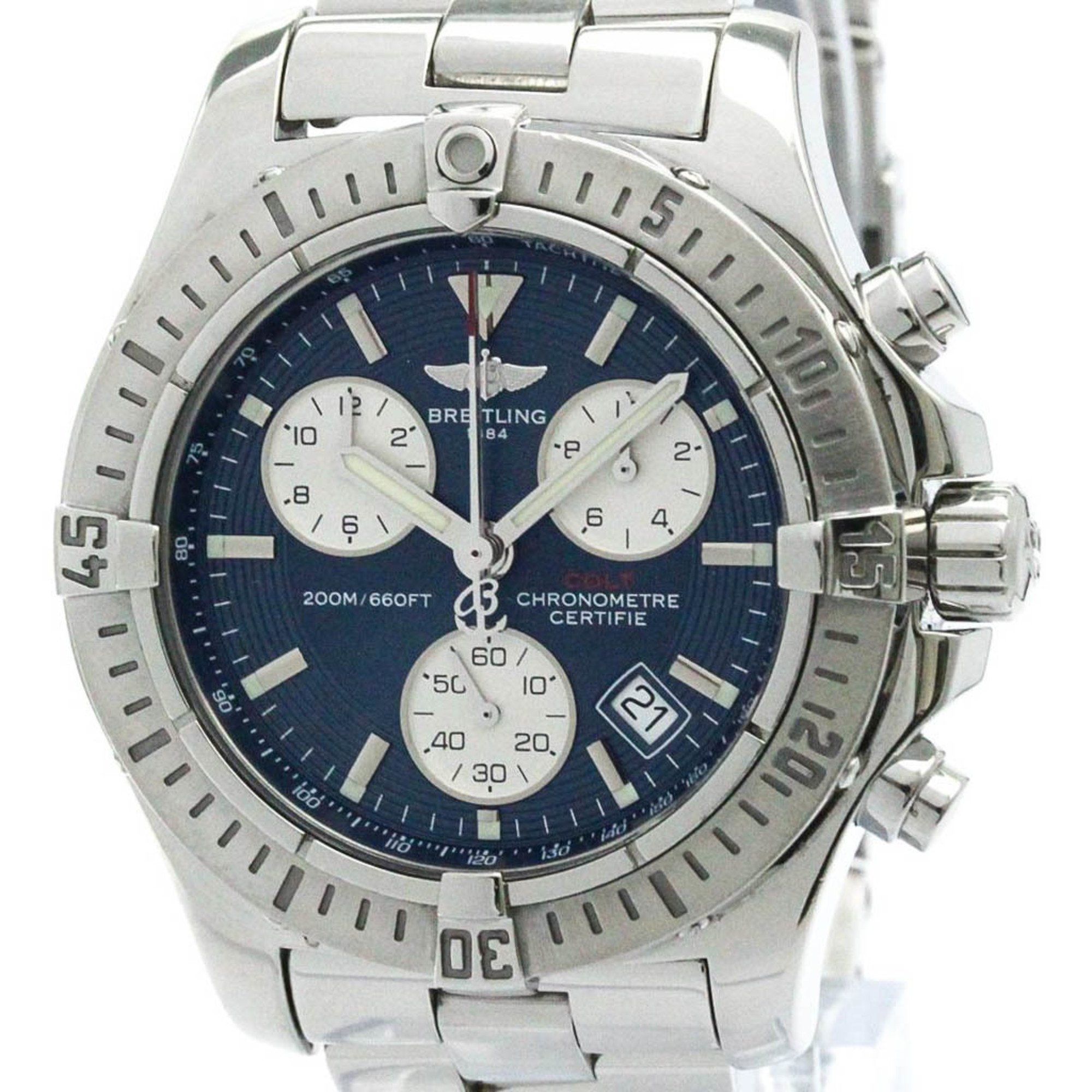 Polished BREITLING Colt Chronograph Steel Quartz Mens Watch A73380