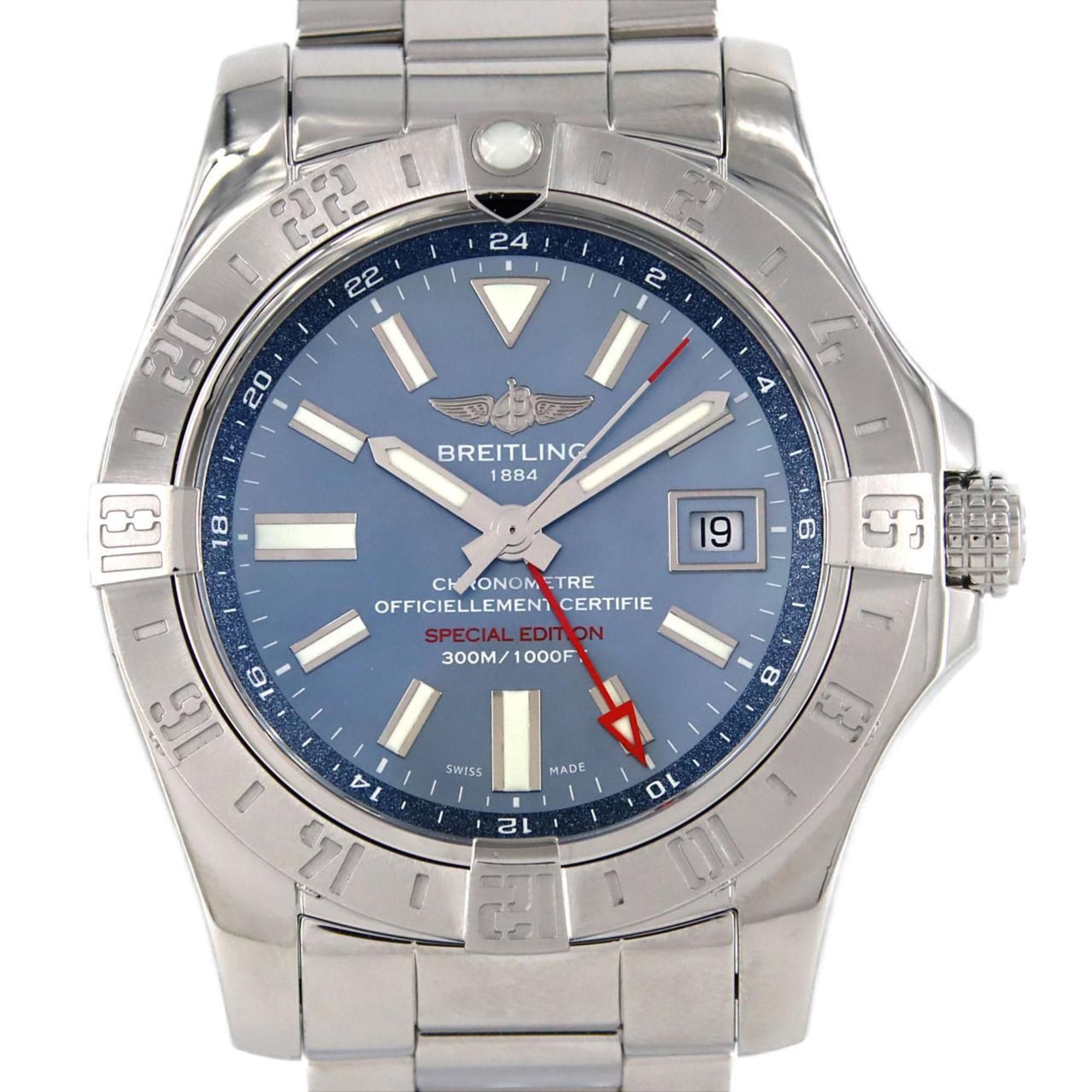 Breitling Avenger GMT Blue Mother of Pearl JAPAN LTD A32390 A329CMPPSS SS Wristwatch Automatic