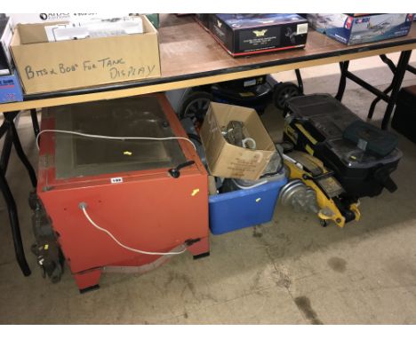 Quantity of tools including a sand blaster