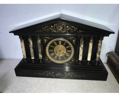 A Victorian slate 8 day mantel clock