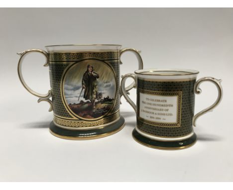 A large Spode Barbour Loving Cup, 1994 and a smaller cup (2)