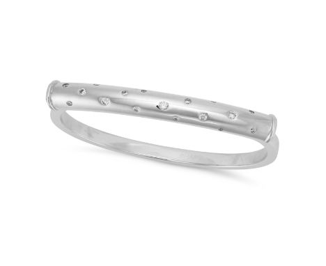 THEO FENNELL, A DIAMOND BANGLE in platinum, the hinged body set with round brilliant cut diamonds, Theo Fennell maker's mark,