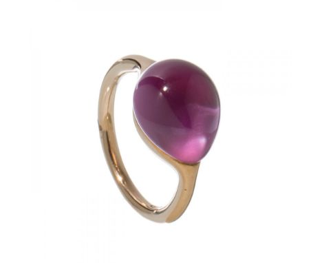 POMELLATO "Rouge Passion Collection".Ring in 9 kts. rose gold, with jungle red synthetic ruby. The synthetic rubies have a sp