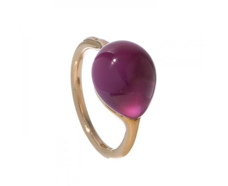 POMELLATO "Rouge Passion Collection".Ring in 9 kts. rose gold, with jungle red synthetic ruby.The synthetic rubies have a spe