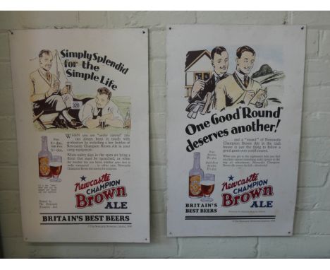 Two vintage metal beer advertising plaques 