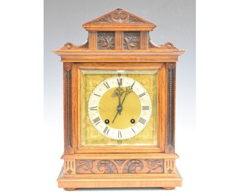 Reinhold Schenkenburger Mulheim German mantel or bracket clock, the two train movement striking on a gong, the gilt dial havi