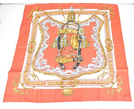 Hermès silk scarf 'Bride de Cour' designed by Françoise De La Perriere, approximately 90 x 90cm   