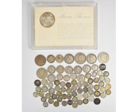 Approximately 225g Georgian and later pre 1920 British silver coinage together with a silver Maria Theresa Thaler