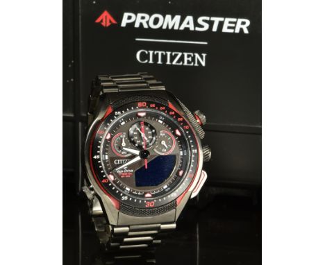 Citizen Promaster Eco-Drive&nbsp;gentleman's chronograph wristwatch ref. U706-S118981 with digital display, luminous hands, b
