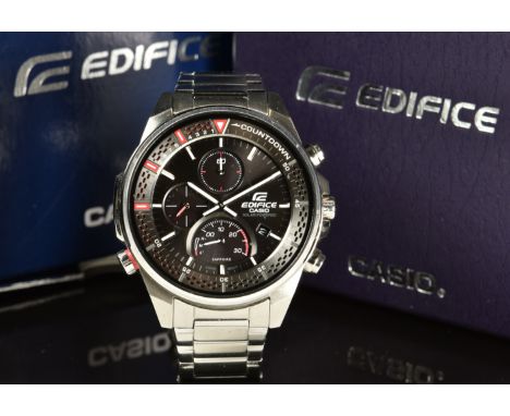 Casio Edifice gentleman's chronograph wristwatch ref. EFS-S590 with date aperture, luminous hands and hour markers, black dia