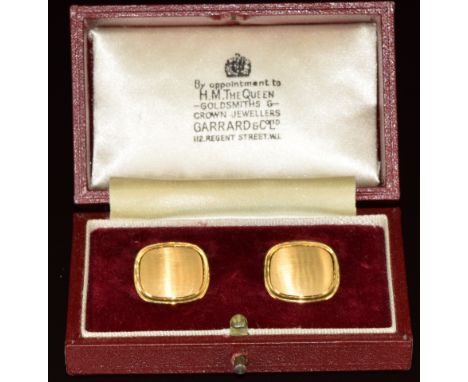 A pair of 18k gold cufflinks in original Garrard &amp; Co box, 9.6g