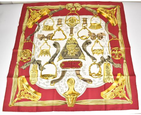 Herm&egrave;s scarf 'Etriers', approximately 90 x 90cm&nbsp;
