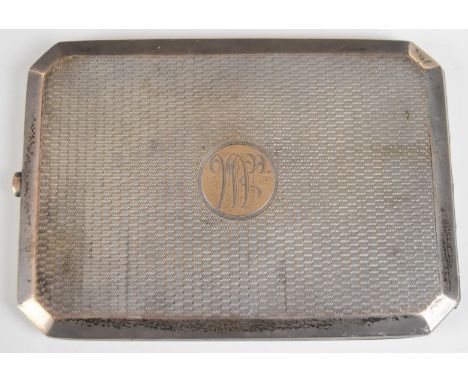 George V hallmarked silver cigarette case with engine turned decoration, Birmingham 1918, maker&nbsp;Deakin &amp; Francis Ltd