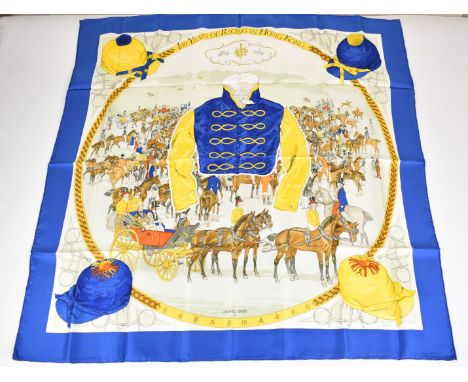Herm&egrave;s silk scarf '100 Years of Racing in Hong Kong 1884-1984', approximately 90 x 90cm&nbsp;