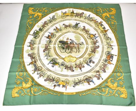 Herm&egrave;s silk scarf 'La Promenade De Longchamps', approximately 90 x 90cm&nbsp;