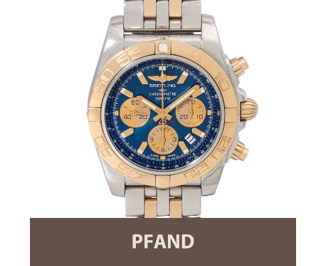 PFANDAUKTION - Breitling Herren Chronograph, Ref. CB0110, Seriennr 3293722, Stahl/Gold mit original Box ( 222,9 gr.) Pfandnum