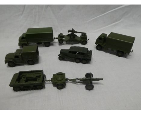 Dinky Toys - a selection of Army vehicles including 623 Army wagon, 152b reconnaissance car, field gun unit and others etc