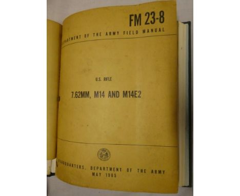 A US Army 1965 Field Manual for the US Rifle, similar 1959 US Army Rifle Manual, 1970 M60 Machine Gun Manual and others, etc
