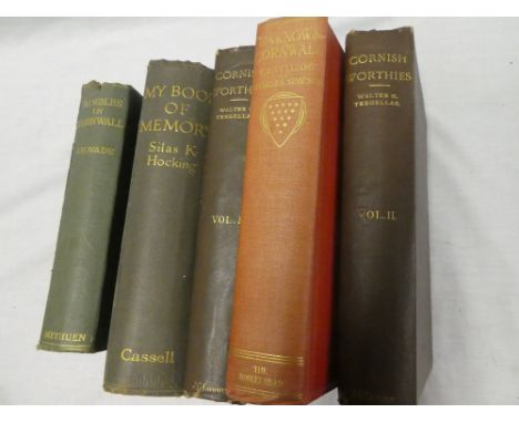 Hocking (S K) My Book of Memory 1923; Tregellas (W H) Cornish Worthies 1884; Unknown Cornwall and two others (5)