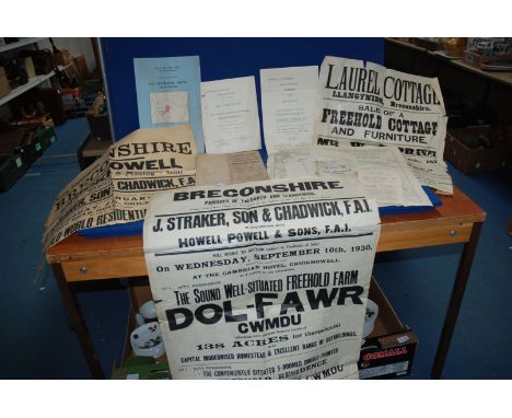 A quantity of vintage Farm and Land Sale Particulars and Posters including sale particulars - The Vale of Usk, Monmouthshire,