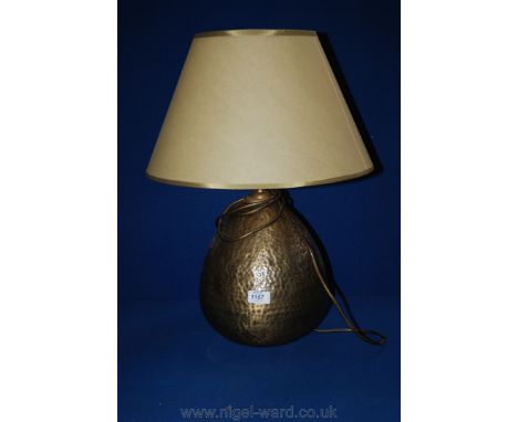 A Copper effect Table Lamp with shade