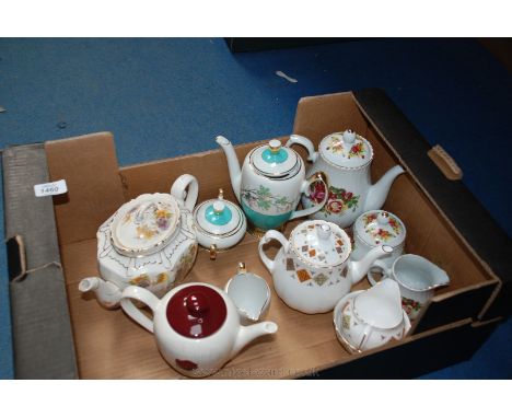 Three three-piece china Tea/Coffee sets including Colclough, Royal Norfolk, vintage teapot, etc.