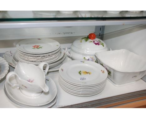 A vintage Numphenburg, Germany part Dinner service including  large oval serving platter, small oval serving platter, two cir