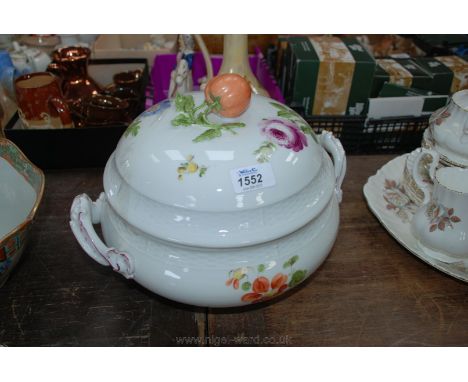 A vintage Nymphenburg large soup Tureen with fruit finial