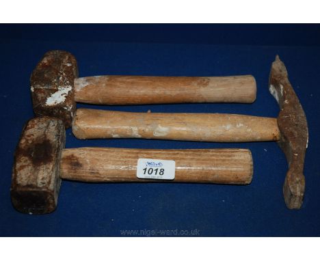 Two small Mallets and a small Pick axe