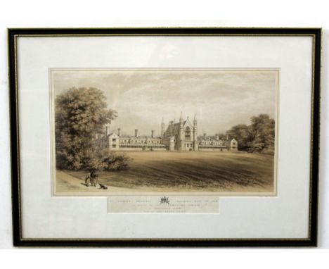 After Richard Suter, sepia lithograph, St Peter's Hospital, 28 x 50cm  