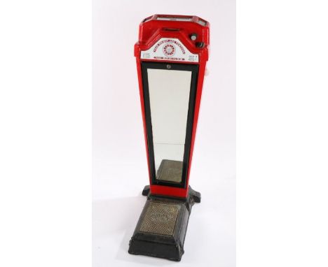 1930's Weight and Fortune scale, manufactured by Watling Scale Co. Chicago U.S.A, with red painted body, with fortune panel t