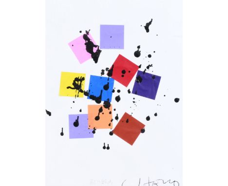 Sadaharu Horio (1939-2018): Composition, mixed media on paperWork: 39 x 29 cm Frame: 62 x 52 cm