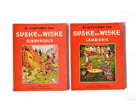 Willy Vandersteen, Suske en Wiske, two first editions, 1949'Bibbergoud' and 'Lambiorix'. Both in good to very good condition.