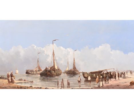 Hendri(c)k Vader (1928-1997): The return of the catch, oil on canvasWork: 115 x 60 cm Frame: 144 x 89 cm