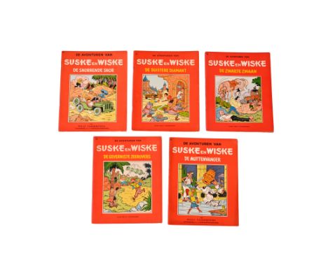 Willy Vandersteen, Suske en Wiske, five first and second editions, 1958-1959'De snorrende snor', 'De mottenvanger', 'De gever