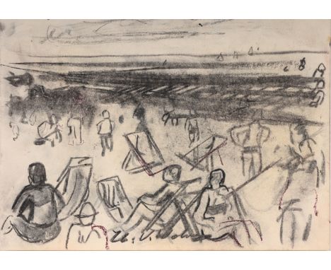 Henri Victor Wolvens (1896-1977): Beach view, mixed media on paperWork: 31 x 22 cm Paper: 65 x 50 cm