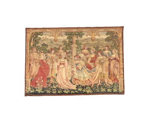 A Flemish wall tapestry with 'Het Landjuweel', Manufacture Royale de Tapisseries dâ€™Art Braquenie &amp; Cie, Mechelen, 20th 