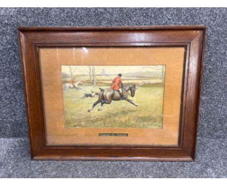 Well framed picture by L. Edwards of hunting scene ‘Forrard On, Forrard’ signed bottom right  (74cm x 57cm)