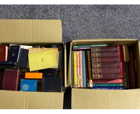 2 boxes of vintage reading books to include The British Encyclopaedia and new Testament