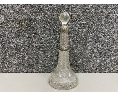 Antique Birmingham 1903 silver design glass cut decanter