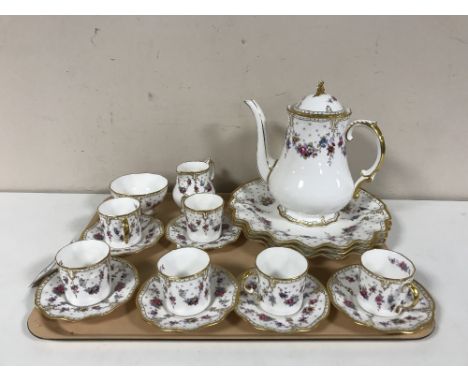 An eighteen-piece Royal Crown Derby Royal Antoinette tea service