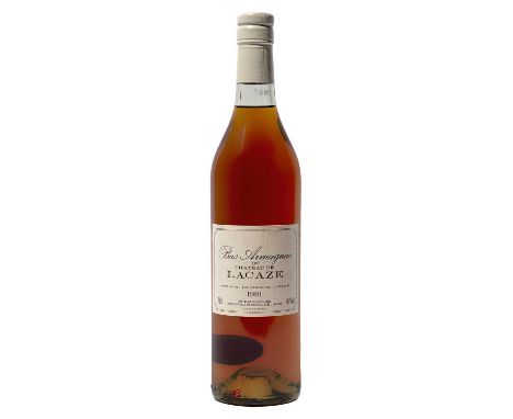 6 bottles Chateau de Lacaze Bas Armagnac 1981
In original carton. 46% ABV
This lot is subject to VAT on the hammer price
Stor