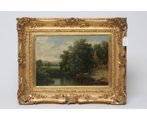 EDMUND THORNTON CRAWFORD R.S.A. (1806-1885), On the Water of Leith, oil on board, signed, inscribed label to reverse dated 18