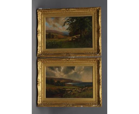 ARTHUR STANLEY WILKINSON (1860-1930), "Devonshire Pastures by the (Coast?) Clovelly" and "A Grey Day on the Devonshire Coast 