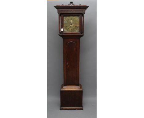 A GEORGE III OAK LONGCASE CLOCK by Roberts, Otley, the thirty hour movement with anchor escapement and outside count wheel st