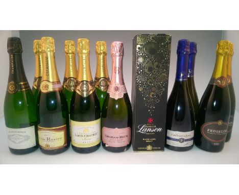 *12 x bottles assorted Champagne and sparkling wine.