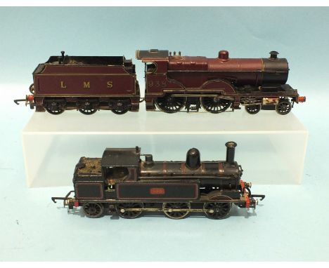 OO Gauge, a kit-built LMS 4-4-0 locomotive No. 938 and a 0-6-2 tank engine, No. 850, (2).